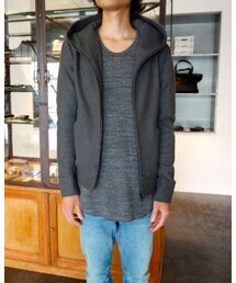 KAZUYUKI KUMAGAI ATTACHMENT | KAZUYUKI KUMAGAI　KB52-018　カシミア混ニットフラノZIP UP パーカー(パーカー)