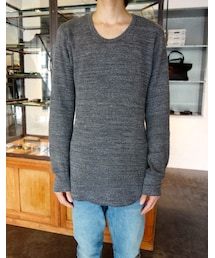 KAZUYUKI KUMAGAI ATTACHMENT | KAZUYUKI KUMAGAI　KJ52-053　20/-TOPワッフルUネックL/S(Tシャツ/カットソー)