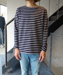 ATTACHMENT | ATTACHMENT　AJ52-258　シルキー度詰天竺ボーダーボートネックL/S(Tシャツ/カットソー)