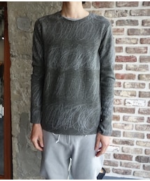 KAZUYUKI KUMAGAI ATTACHMENT | KAZUYUKI KUMAGAI　KJ52-074　カシミア混ニットフラノクルーネックL/S(ニット/セーター)