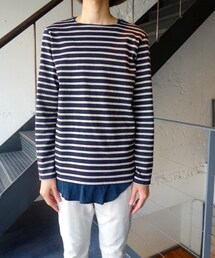 ATTACHMENT | ATTACHMENT　AJ52-258　シルキー度詰天竺ボーダーボートネックL/S(Tシャツ/カットソー)