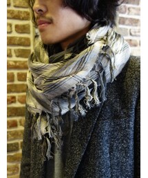 KAZUYUKI KUMAGAI ATTACHMENT | KAZUYUKI KUMAGAI　KA52-090　クラッシュPe/Coダブルガーゼフリンジストール(ストール/ショール)