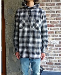 nonnative | nonnative　NN-S2803　HIKER HOODED SHIRT C/P MINI PLAID CHECK OVERDYED(シャツ/ブラウス)