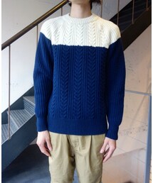 N.HOOLYWOOD | N.HOOLYWOOD COLLECTION LINE　152-KT08　バイカラークルーネックニット(ニット/セーター)