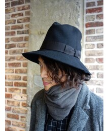 KAZUYUKI KUMAGAI ATTACHMENT | KAZUYUKI KUMAGAI　KA52-091　強縮カシミア混ストレッチメルトンハット(ハット)