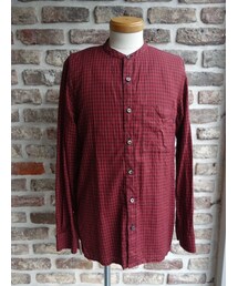 ATTACHMENT | ATTACHMENT　AS61-239　Co/Liツイル/オックスチェックシャツバンドカラーシャツL/S(シャツ/ブラウス)