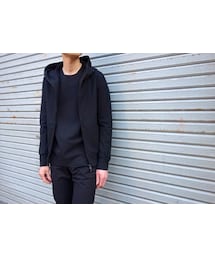 KAZUYUKI KUMAGAI ATTACHMENT | KAZUYUKI KUMAGAI　KB71-023　40/-強撚SZストレッチポンチ ZIP UP パーカー(パーカー)