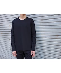 KAZUYUKI KUMAGAI ATTACHMENT | KAZUYUKI KUMAGAI　KJ71-017　40/-強撚SZストレッチポンチ クルーネックL/S(Tシャツ/カットソー)