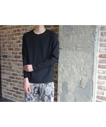 KAZUYUKI KUMAGAI ATTACHMENT | KAZUYUKI KUMAGAI　KJ71-017　40/-強撚SZストレッチポンチ クルーネックL/S(Tシャツ/カットソー)