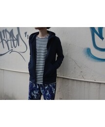 KAZUYUKI KUMAGAI ATTACHMENT | KAZUYUKI KUMAGAI　KB71-023　40/-強撚SZストレッチポンチ ZIP UP パーカー(パーカー)