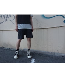 KAZUYUKI KUMAGAI ATTACHMENT | KAZUYUKI KUMAGAI KP71-011 Ny/Coストレッチタッサーサルエルショートパンツ(その他パンツ)
