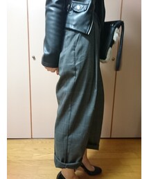 OSMOSIS | タック入りチェックワイドパンツ(その他パンツ)