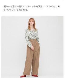UNIQLO | ベルテッドリネンレーヨンパンツ　(74cm)丈長め(その他パンツ)