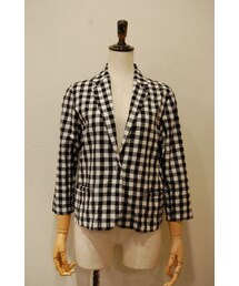 ギンガムチェックシャツジャケット(テーラードジャケット)