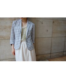 ギンガムチェックシャツジャケット(テーラードジャケット)