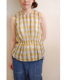 Xapis | チェックギャザーブラウス(シャツ/ブラウス)