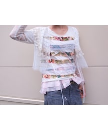 sandglass | フラワーボーダーT(Tシャツ/カットソー)