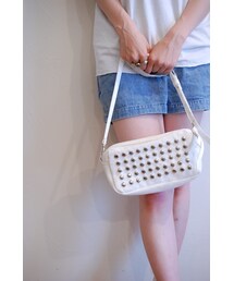 白帆布ポシェット(ハンドバッグ)