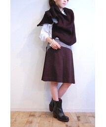Xapis | バイカラータックスカート(スカート)