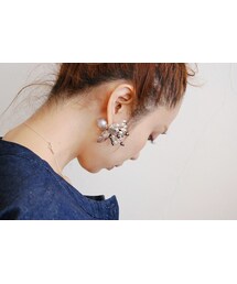 Shower Beads Pearl Enclosure Pierce(ピアス（片耳用）)