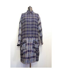 RehersalL | ネルパッチロングシャツ(シャツワンピース)