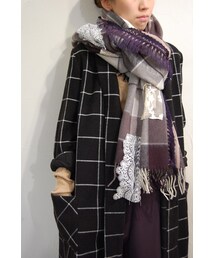 RehersalL | フリンジチェックストール(ストール/ショール)