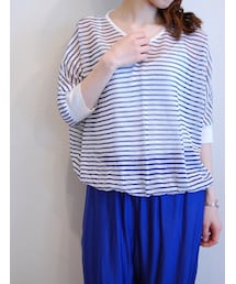 Xapis | ボーダーリネンニット(ニット/セーター)