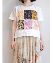RehersalL | フラワーパッチフリンジT(Tシャツ/カットソー)