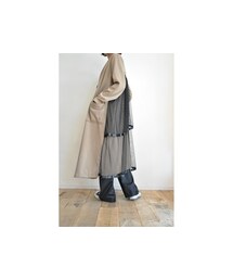 back tulle long coat(その他アウター)