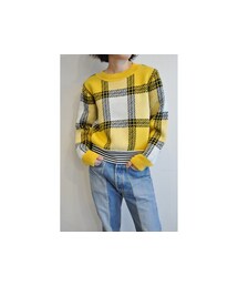 チェックニットプルオーバー(ニット/セーター)