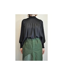 シャーリングハイネックブラウス(シャツ/ブラウス)