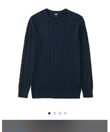 UNIQLO | MEN コットンカシミヤケーブルクルーネックセーター（長袖）(ニット/セーター)