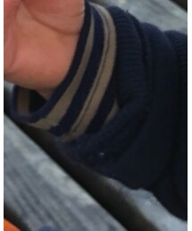 無印良品 | オーガニックコットン混起毛フライスボーダーハイネック長袖Tシャツ(キャメル×ボーダー)(Tシャツ/カットソー)