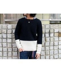 BI-COLOR HONEYCOMB KNIT(ニット/セーター)