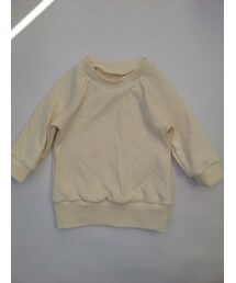 Handmade | minne/長袖ラグランTシャツ オフホワイト 接結ニット(Tシャツ/カットソー)