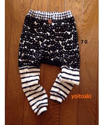 Handmade | tetote/くしゅくしゅモンキーぱんつ ねこたち×ボーダー(その他パンツ)