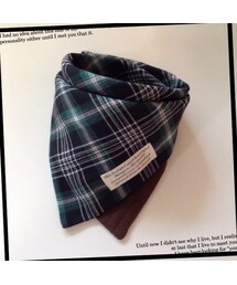 Handmade | tetote/ハンカチスタイ バンダナ チェック♪ (スタイ/よだれかけ)