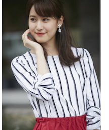 tocco | 袖りぼん付きストライプ柄ブラウス(シャツ/ブラウス)