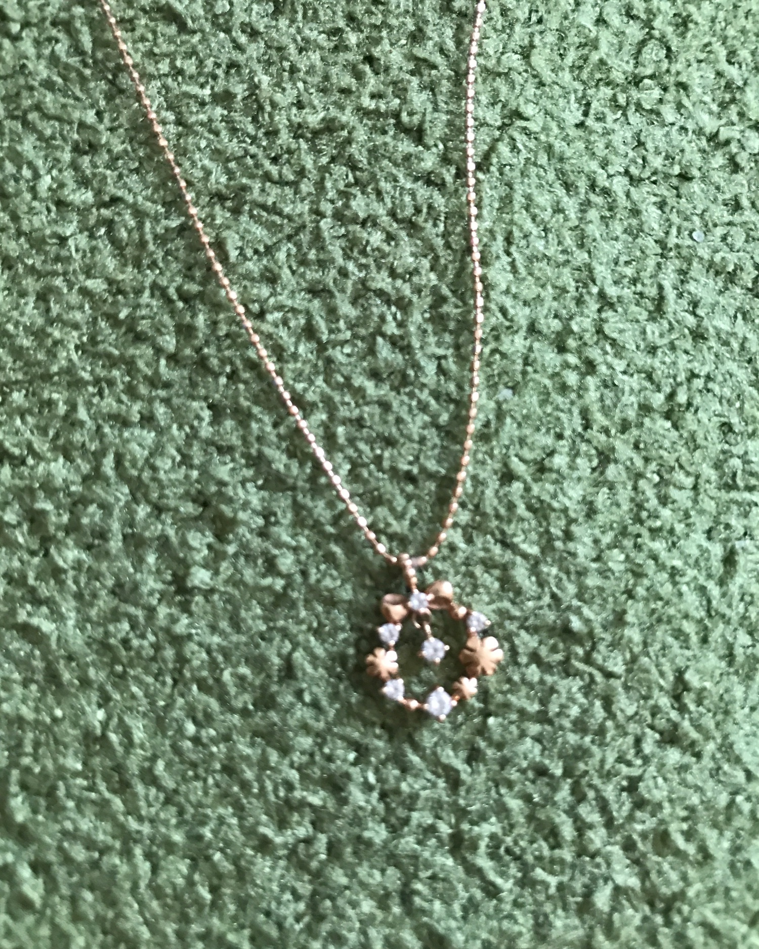 present | プレゼント☆リースピンクゴールドネックレス(ネックレス)