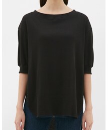 GU | ワッフルオーバーサイズT「5分袖」(Tシャツ/カットソー)