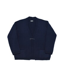  | WIRROW / Low gauge buttonless knit cardigan(Navy)(ニット/セーター)