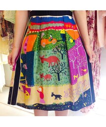 可愛いテキスタイルのワンピース(VINTAGE)(ワンピース)