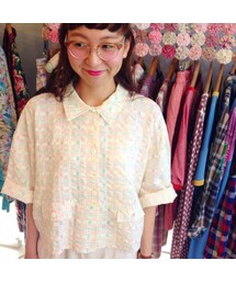 パステルカラーのデザインブラウス(USED)(シャツ/ブラウス)