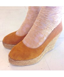 麻ソールのプラットフォームサンダル(USED)(パンプス)