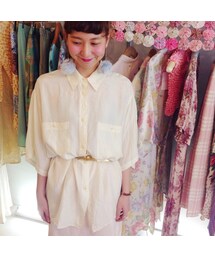 白のシルクシャツ(USED)(シャツ/ブラウス)