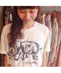 象さんプリントのTシャツ(USED)(Tシャツ/カットソー)