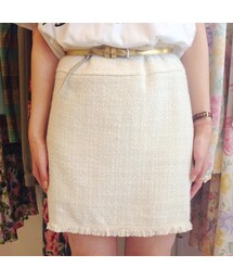 白のフリンジスカート(USED)(スカート)