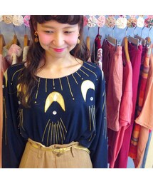 三日月モチーフのTシャツ(USED)(Tシャツ/カットソー)