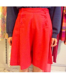 赤のキュロットパンツ(USED)(その他パンツ)