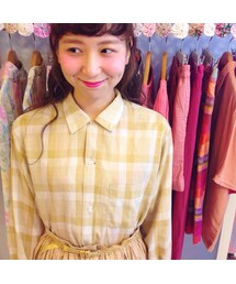 ベージュ系チェックシャツ(USED)(シャツ/ブラウス)